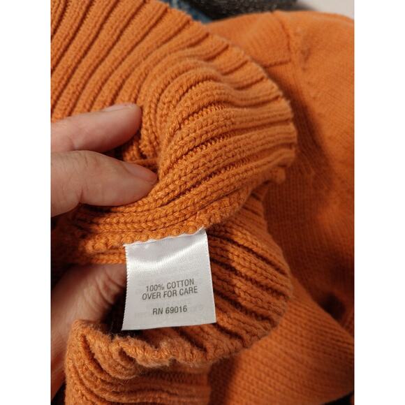 Autumn Burnt Orange Sweater Size L Preppy, Fall, Classy Cowl Collar Academic 🍁 - Picture 11 of 13